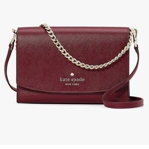 Kate Spade Carson Saffiano Leather Convertible Crossbody Bag (Deep Berry)